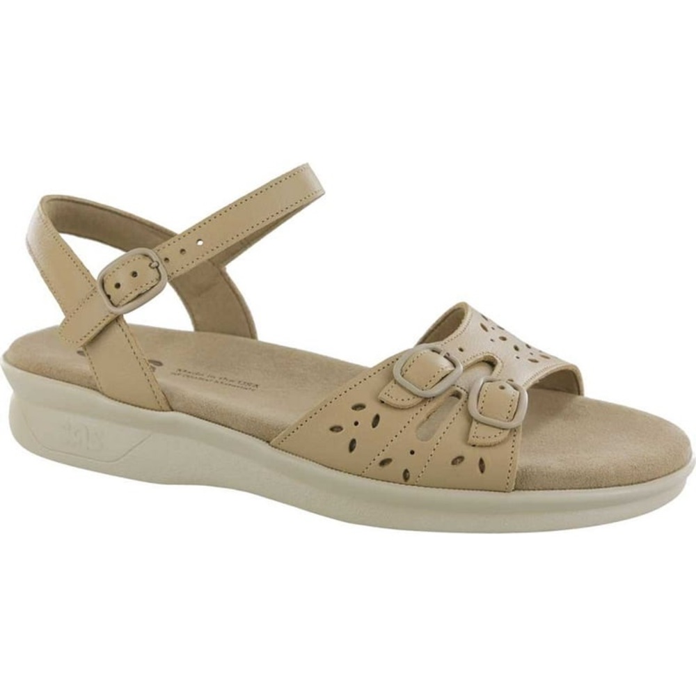 SAS Duo Straps Quarter Strap Sandals Brown Leather Size 8
